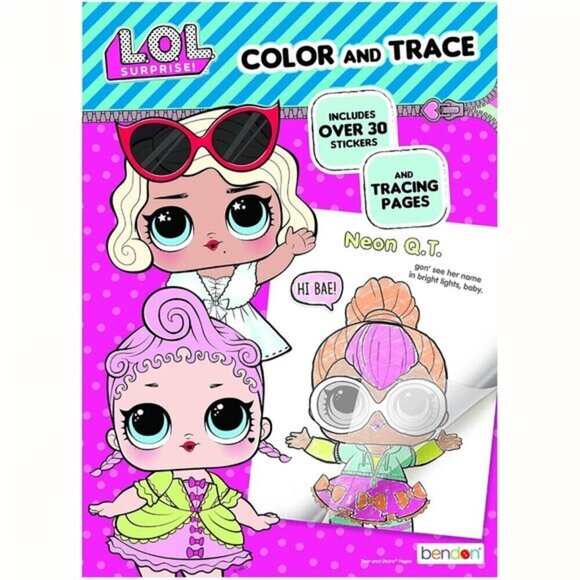 💖3/$15💖 L.O.L. Surprise! Color & Trace Activity Book With Stickers - Picture 1 of 3